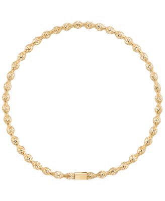 Flexible Open Work Stretch Round Bracelet in 10k Yellow Gold