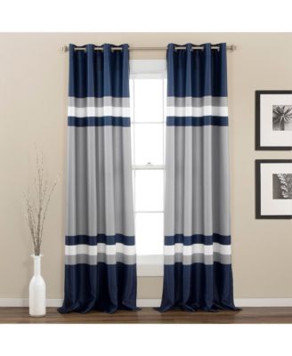 Alexander Stripe Light Filtering Window Curtain Panels Pair 52"W x 108"L - Curtains For Bedroom - Striped Living Room Curtains