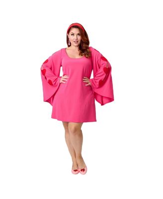 Plus Size Angel Sleeve Downtown Scene Mini Fit & Flare Dress