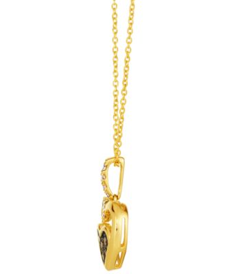 Chocolate Diamonds (.13 ct. t.w.) and Nude Diamonds (.20 ct. t.w.) Pendant Necklace in 14k Honey Gold