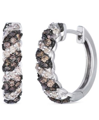 Chocolate and Nude Diamond Earrings (0.93 ct. t.w.) in 14k Vanilla Gold