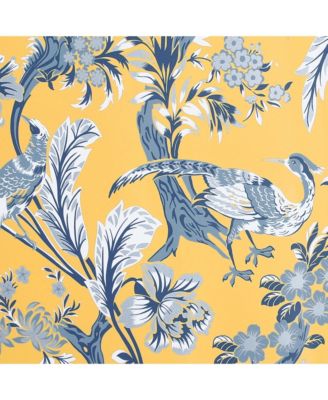 Dolores Light Filtering Floral Bird Print Toile Window Panels, Pair, 52" W x 84" L