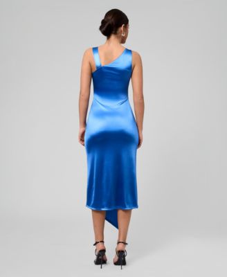 Women's Asymmetrical Neck Midi Dress