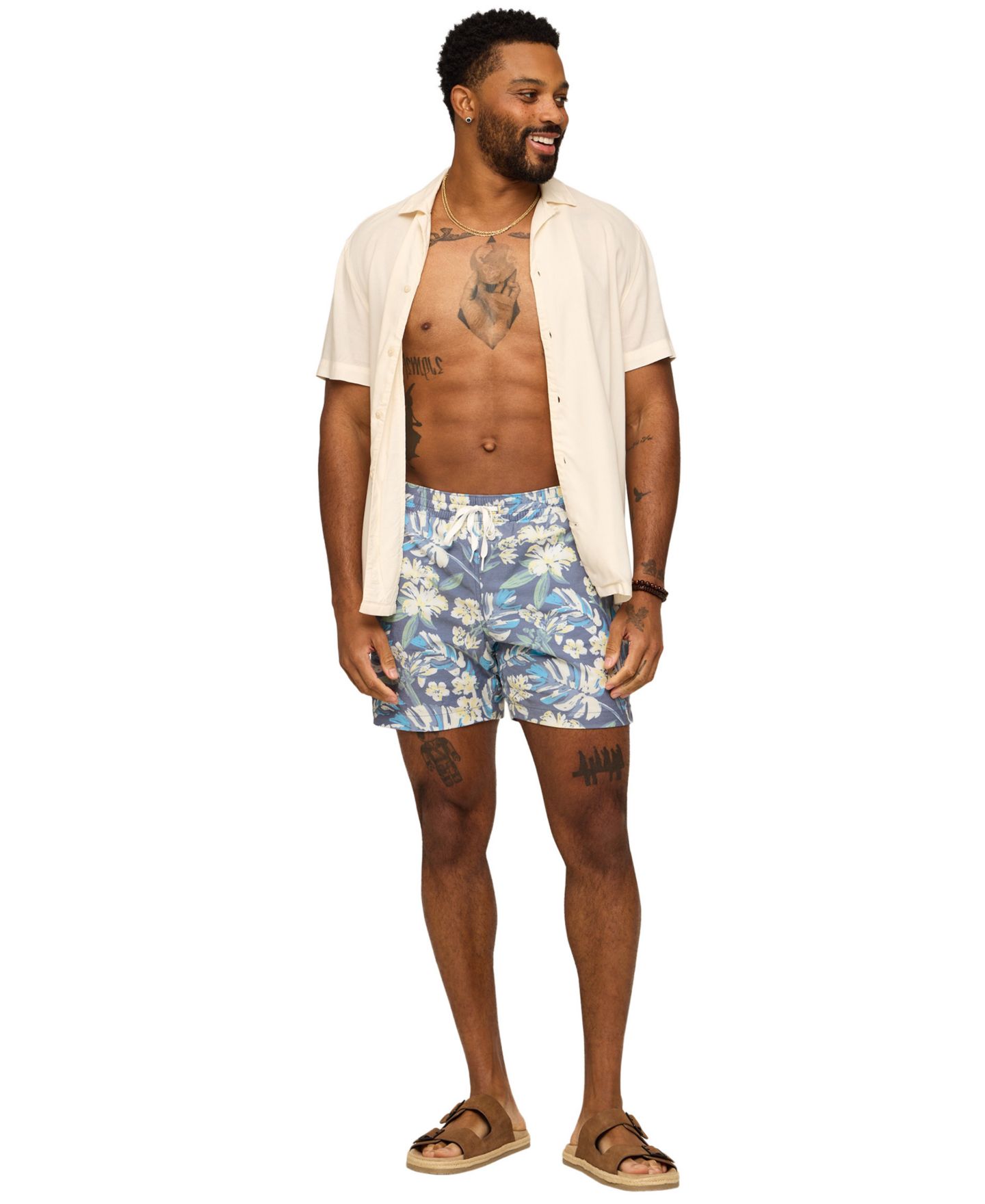 Плавки The Starry Night Stems 5.5" для мужчин — Chubbies, цвет: Пыльный синий — фото 2