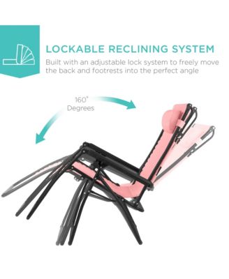 30" Extra Wide Folding Zero Gravity Patio Lounge Chair w/Adjustable Canopy Shade