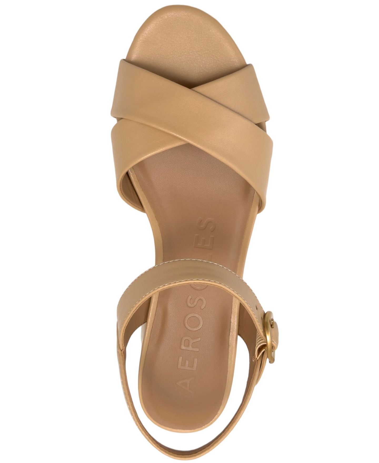 Женские сандалии Aerosoles Charlye Open Toe Platform, цвет: Бежевый бисквитный — фото 4