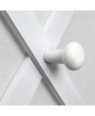 Expandable Dark Walnut Wood Coat Rack with 11 Hooks for Hats, Coats, and Accessories