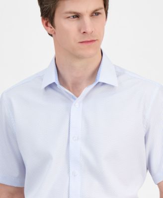 Men's Slim-Fit Performance Four-Way Stretch Short-Sleeve Dress Shirt