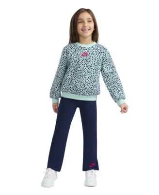 Girls' 2T-6X Kick Flare Printed Top and Leggings, 2-Piece Set