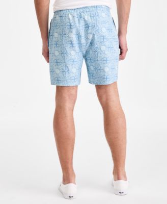 Men's Printed Linen Blend 6" Pull-On Shorts
