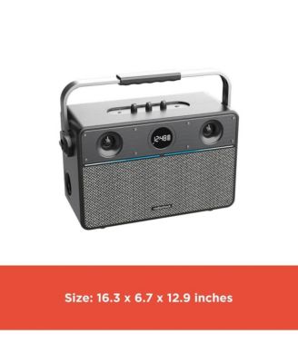 80W Wireless Speaker, Bluetooth/USB/AUX, Guitar & Mic Inputs, Metallic Finish and Grill For Powerful Sound – Model 4001985