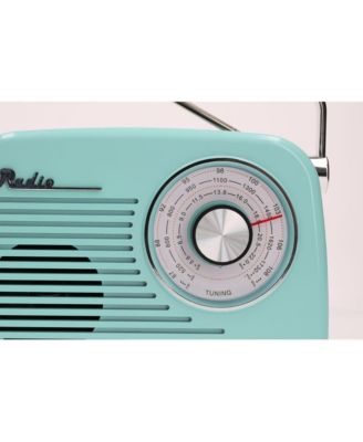 Portable Retro AM/FM/SW Vintage and Classic Radio, Bluetooth, Rechargeable, Light Sky Blue – 4001801