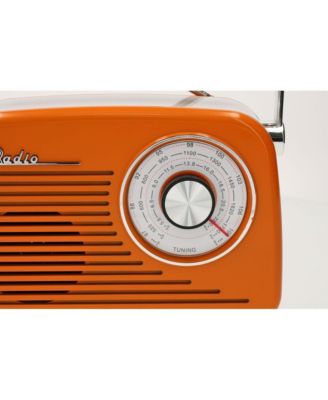 Portable Retro AM/FM/SW Vintage and Classic Radio, Bluetooth, Rechargeable, Orange – 4001802