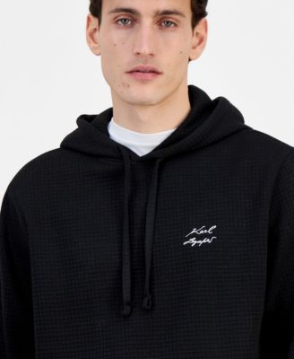 Men's Logo Waffle-Knit Pullover Hoodie