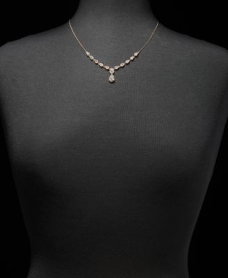 Cubic Zirconia Lariat Necklace, 16" + 3" extender