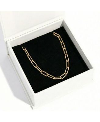Gold Stainless Steel Paperclip Chain Necklace