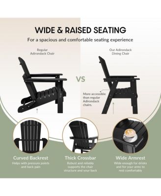 Outdoor Patio Shell-back Adirondack Dining Chair All Weather