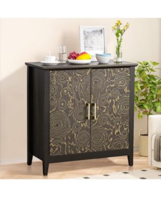 farmhouse buffet sideboard cabinet with storage, 32" modern coffee bar cabinet adjustable shelves, ideal for living spaces