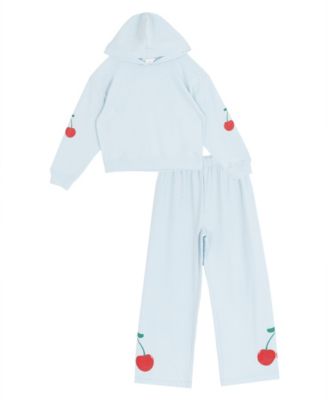 Girls' 7-16 Cherry Graphic Hoodie and Sweatpants, 2-Piece Set