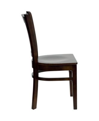 Vertical Slat Back Wooden Restaurant Dining Chair