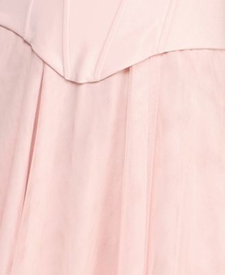Juniors' Strapless Corset Top Long Gown