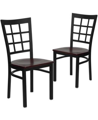 2 Pack Window Back Metal Restaurant Chair