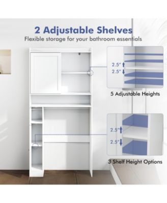 Standing Toilet Storage Rack Cabinet with Smooth Sliding Door