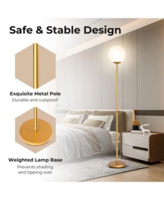 Glass Globe LED Floor Lamp with Clear Glass Lampshade