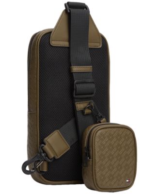 Men's Embossed Flag Sling Bag