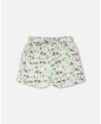 Baby Girl Jersey Shorts Printed Flowers - Baby