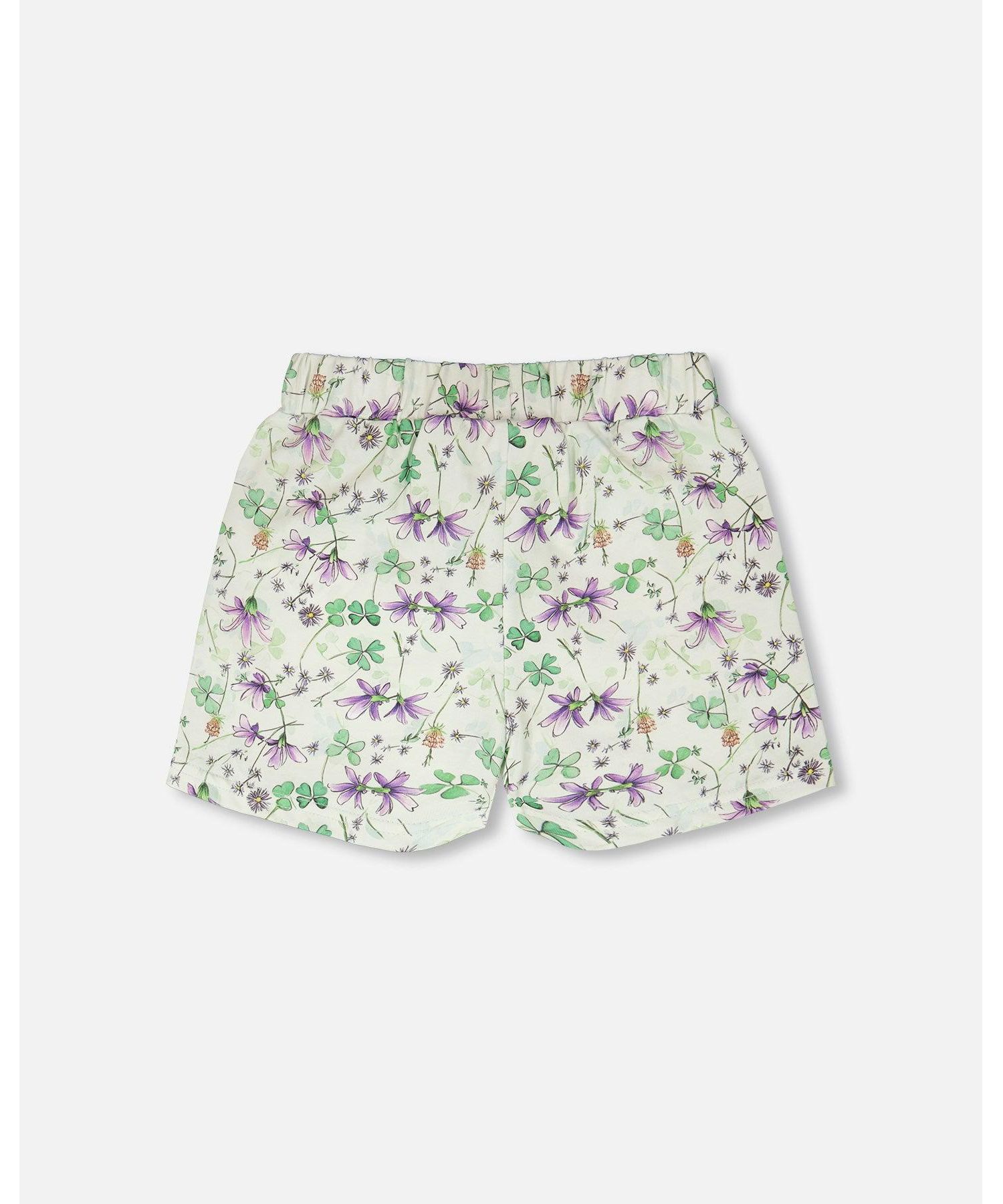 Baby Girl Jersey Shorts Printed Flowers - Baby