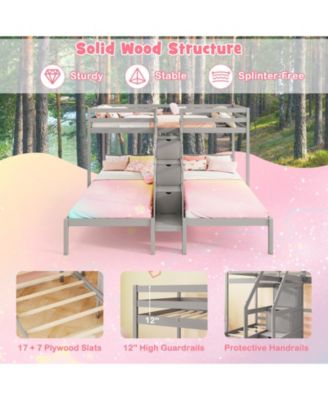 Twin Over Twin Bunk Bed with Stair Storage for Kids and Teens - One Size Fits All