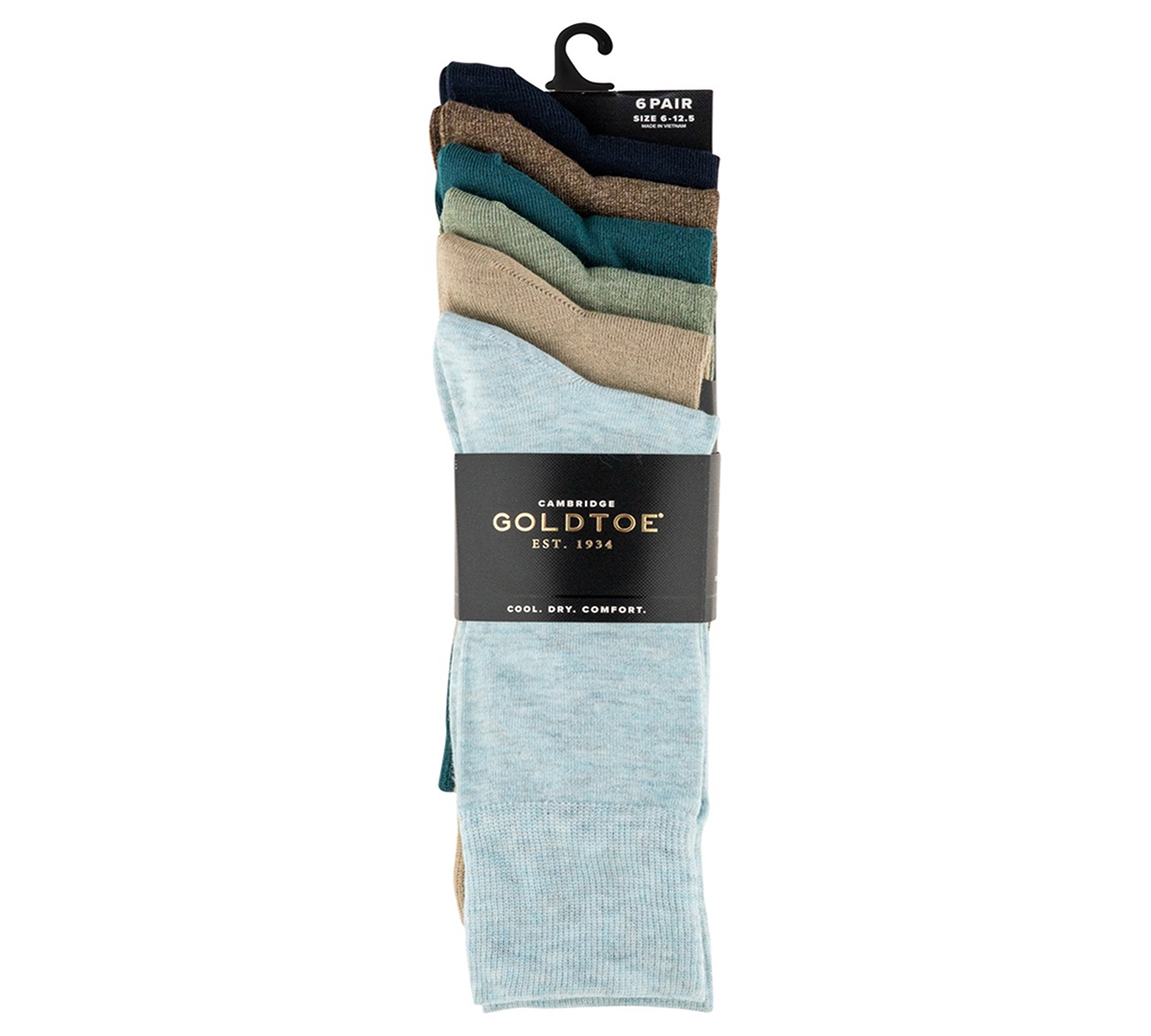 Gold Toe Men's 6-pack Cambridge Solid Crew Socks