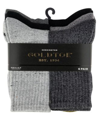 Men's 6-Pack Kensington Reinforced Toe Short Crew Socks