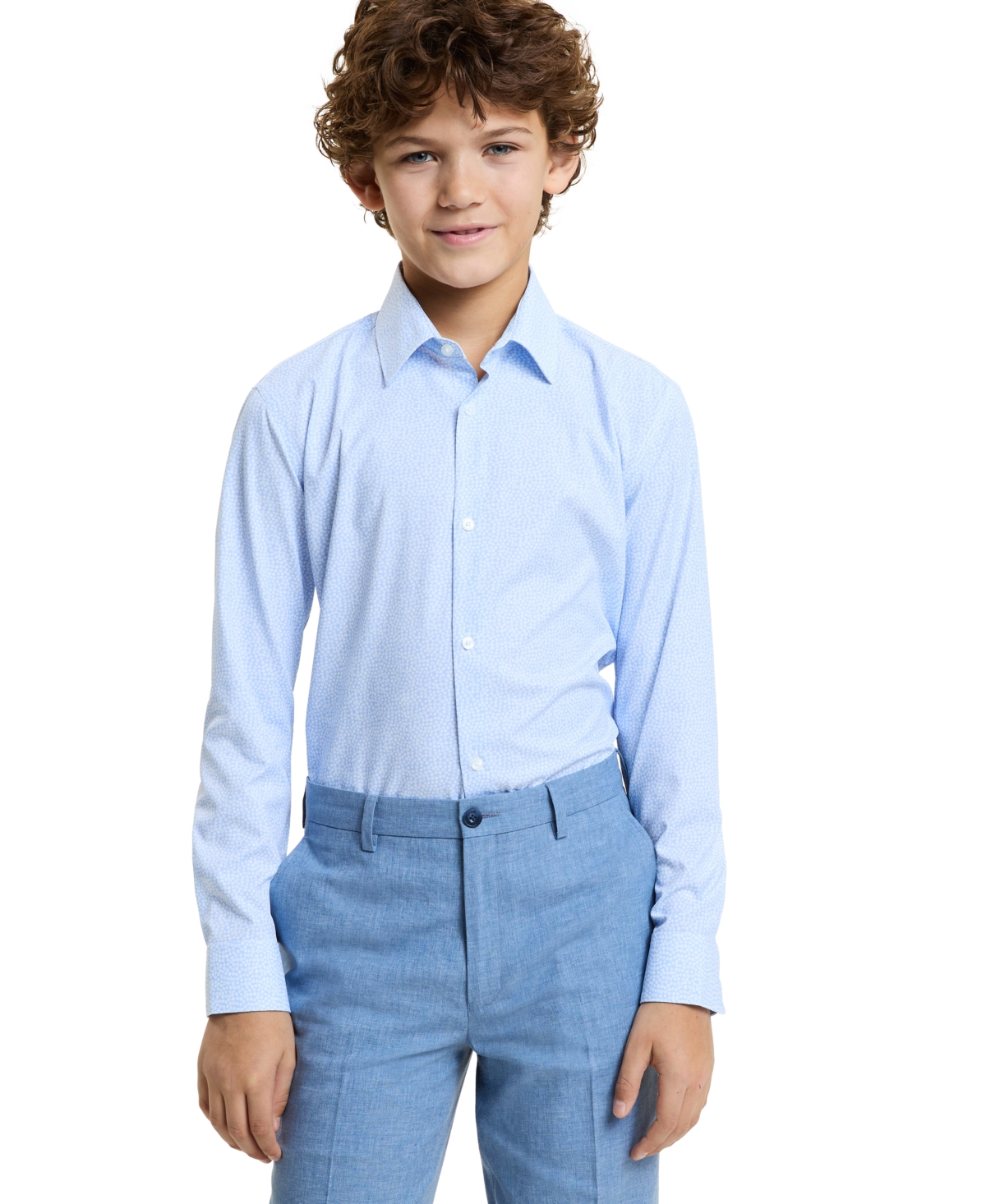 Michael Kors Kids' Boys' 8-20 Long-sleeve Shirt In Blue
