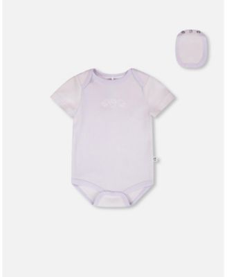 Baby Girls Evolutive Cotton Rib Jersey Onesie Lilac