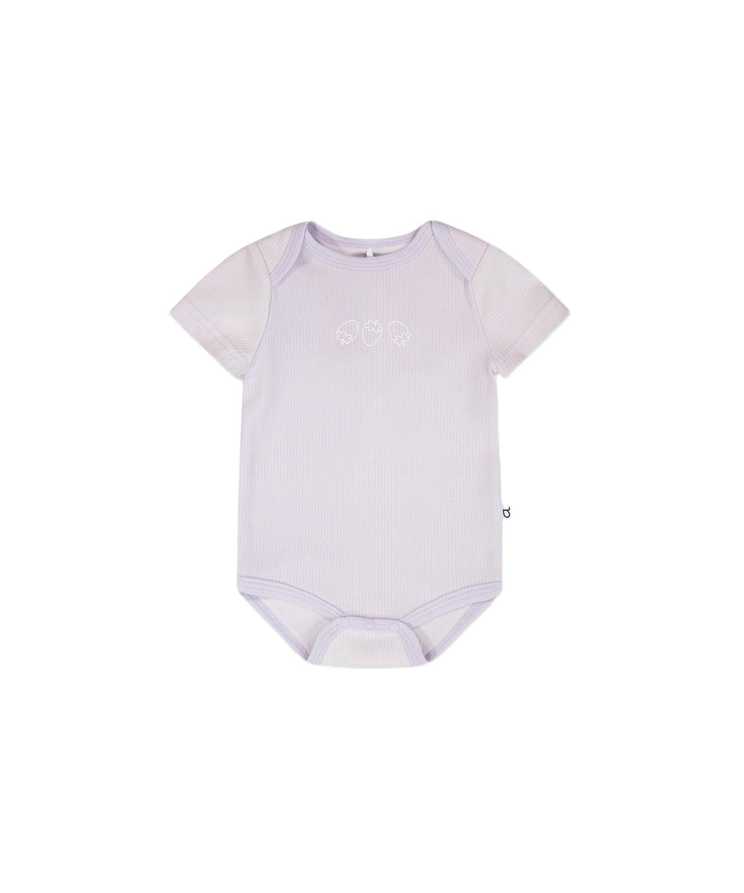 Baby Girls Evolutive Cotton Rib Jersey Onesie Lilac