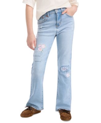 Girls' 7-16 Stitch Detail Flare Jeans