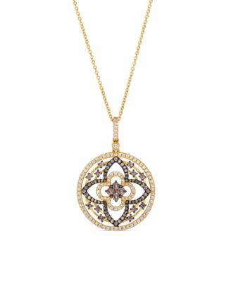 Chocolate & Vanilla Diamond Pendant Necklace (1 ct. t.w.) in 14k Honey Gold