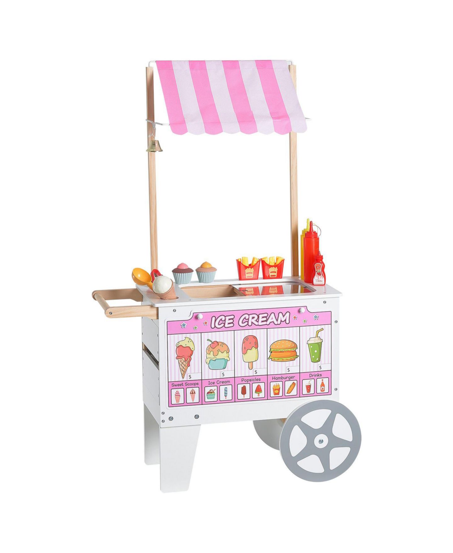 Детская игрушка SUGIFT Ice Cream Cart with Flipping Menus, Freezer & Scanner, цвет: Розовый — фото 1