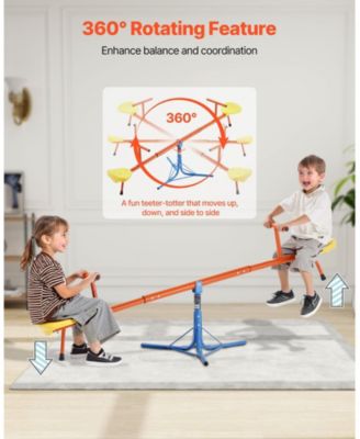 Kids Seesaw with 3-Prong Base & 360&deg; Rotating Design