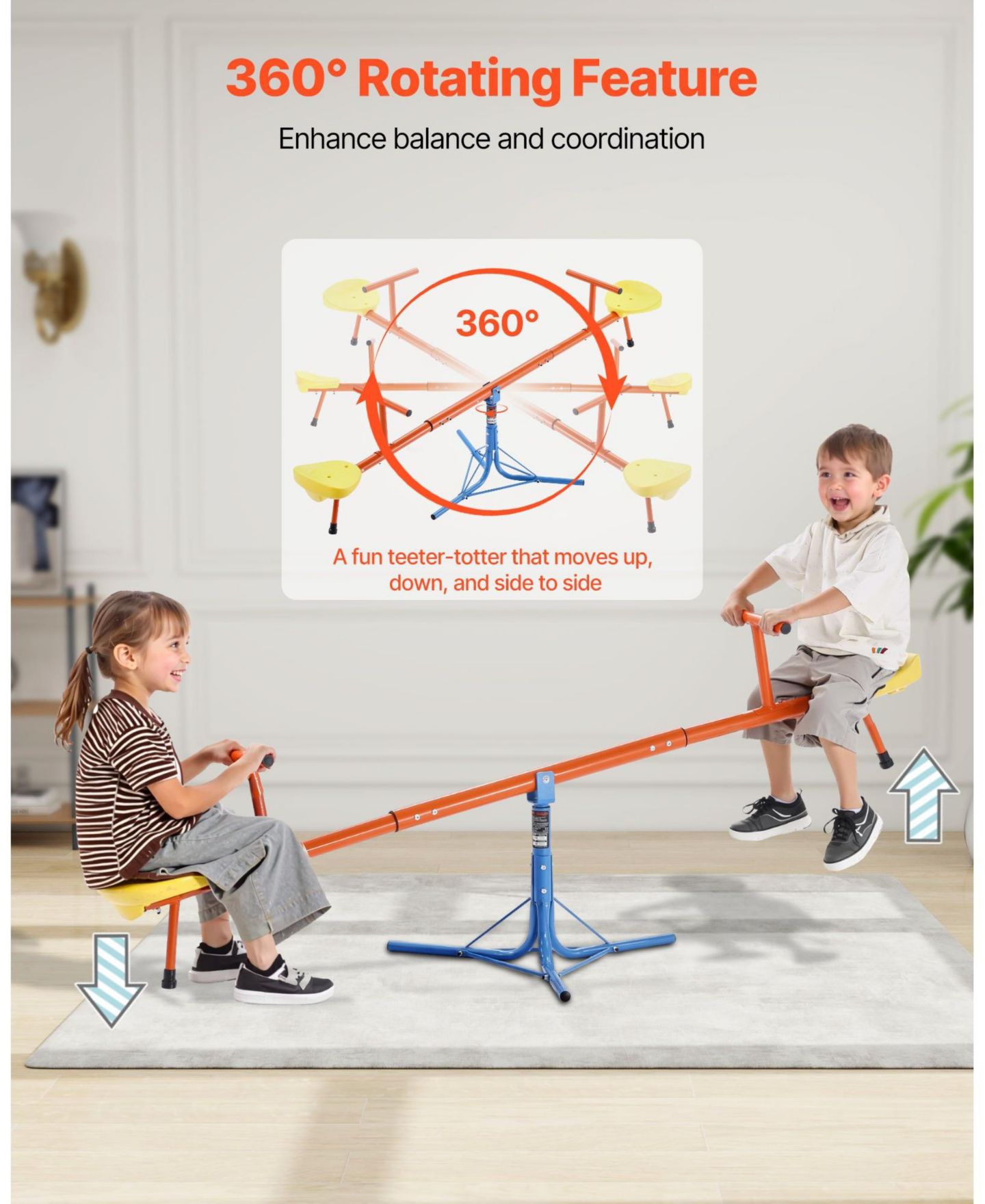 Детская игрушка SUGIFT Kids Seesaw with 3-Prong Base & 360° Rotating Design, цвет: Красный — фото 8