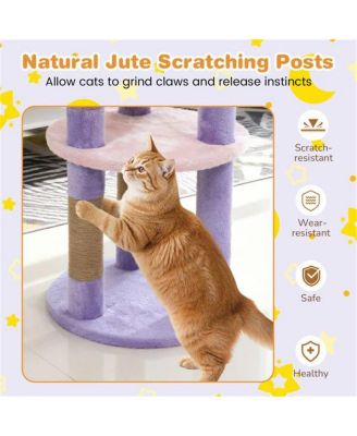 29-Inch Cat Tree Tower with Anti-Tip Base, 4 Multi-Level Perches & Jute Scratching Posts for All Cats, Large Kittens to Adults