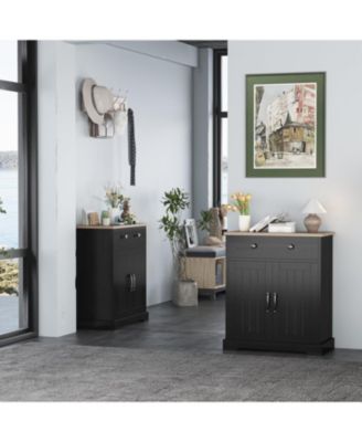 Buffet Cabinet with Drawers, 28.8 in Sideboard Buffet Storage Cabinet with Shelves and Doors