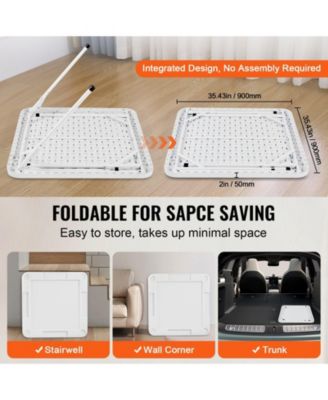 Folding Mahjong Table 4-Player Square Table with Cup Holders