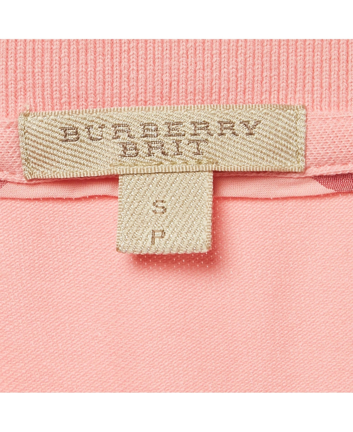 Pre-Owned Burberry Women's Brit Pink Cotton Pique Polo T-Shirt