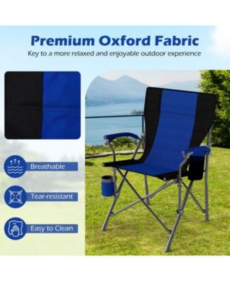 Portable Folding Oxford Cloth Camping Chair with Cup Holder and Side Pocket