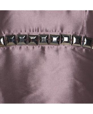 Women's Metallic Purple Silk Blend Stud Embellished Halter Neck Top