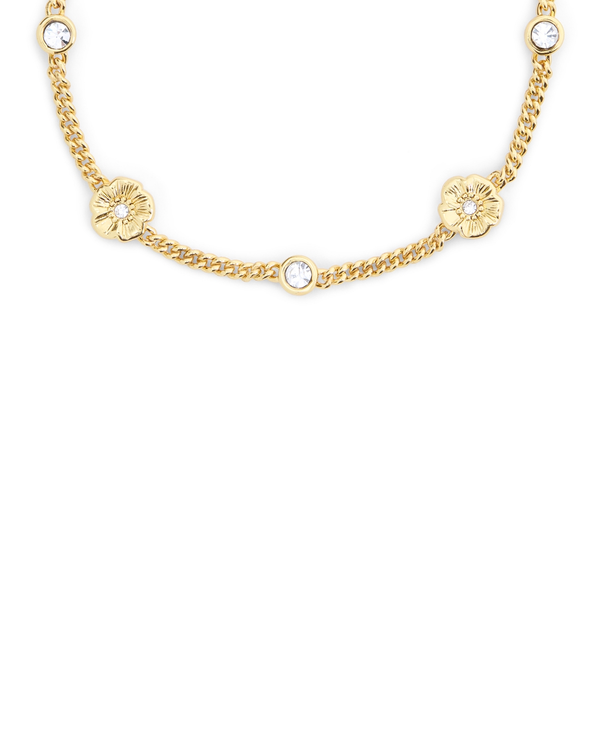 Coach Faux Stone Signature Tea Rose Strand Bracelet