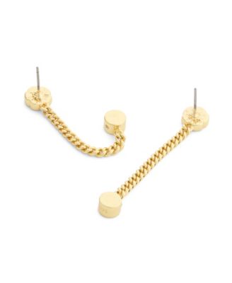 Faux Stone Signature Tea Rose Front Back Earrings